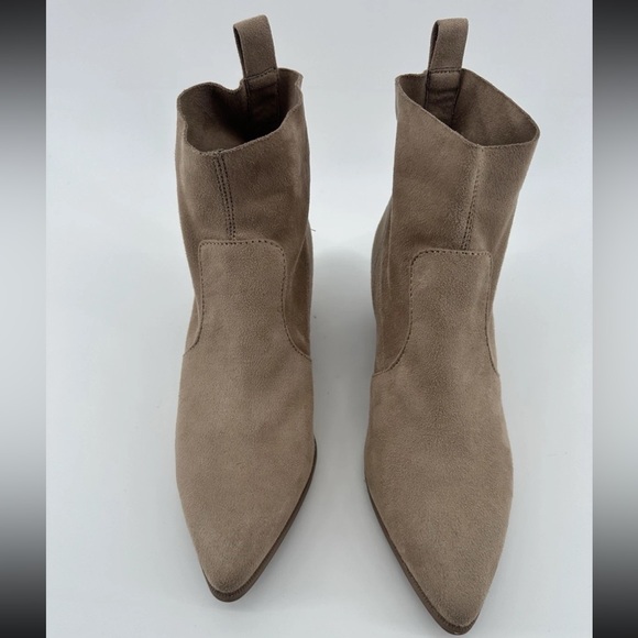 Qupid Taupe Suede Ankle Booties - Picture 1 of 6